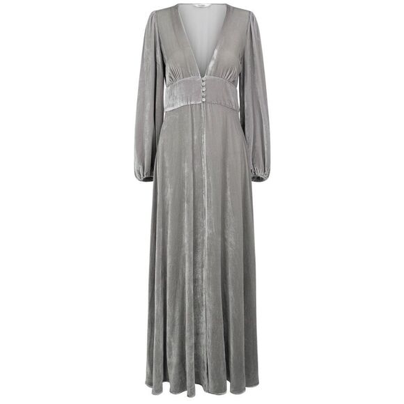 SLEEPING WITH JACQUES
Francoise gathered velvet robe/ Dress in Platinum Size M - Picture 5 of 12